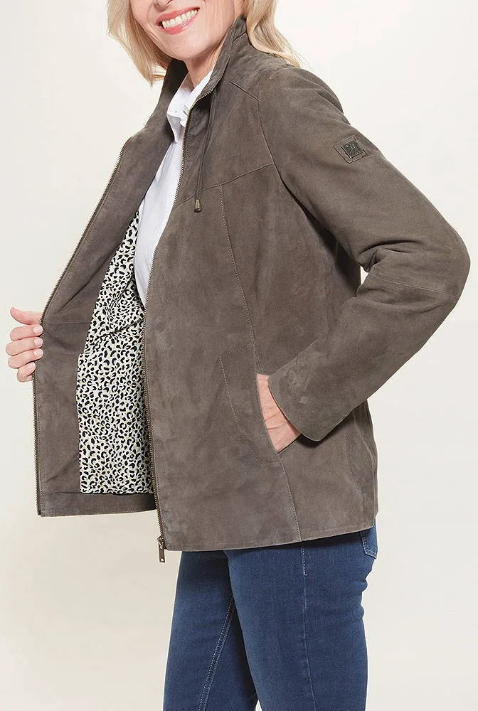 Anna Larssen Ziegen Veloursleder-Jacke