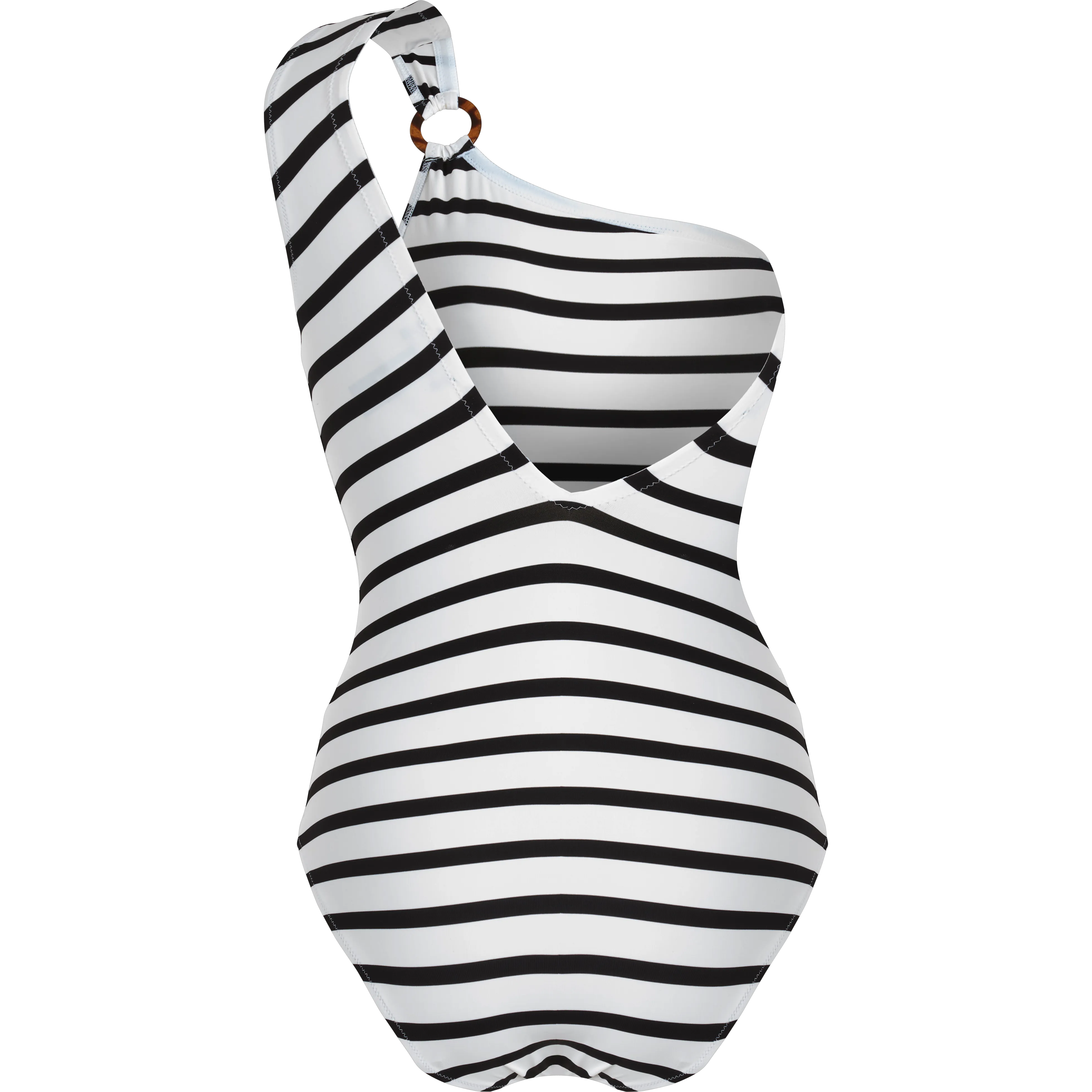 Asymmetrischer Rayures Badeanzug für Damen