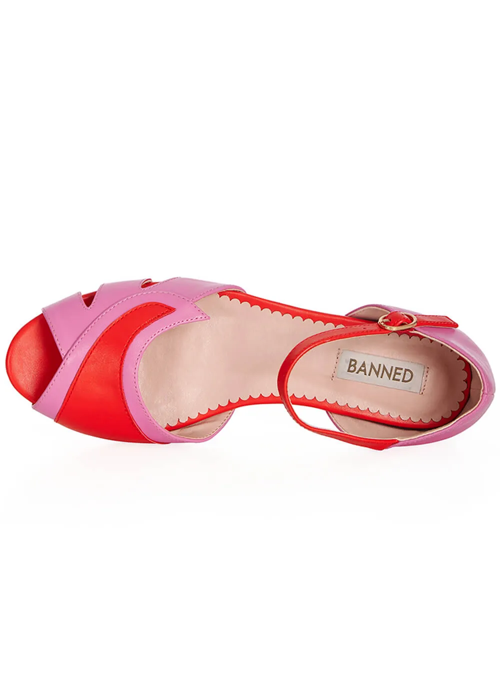 Banned Glamorous Gliders 50's Sandalen Rosa