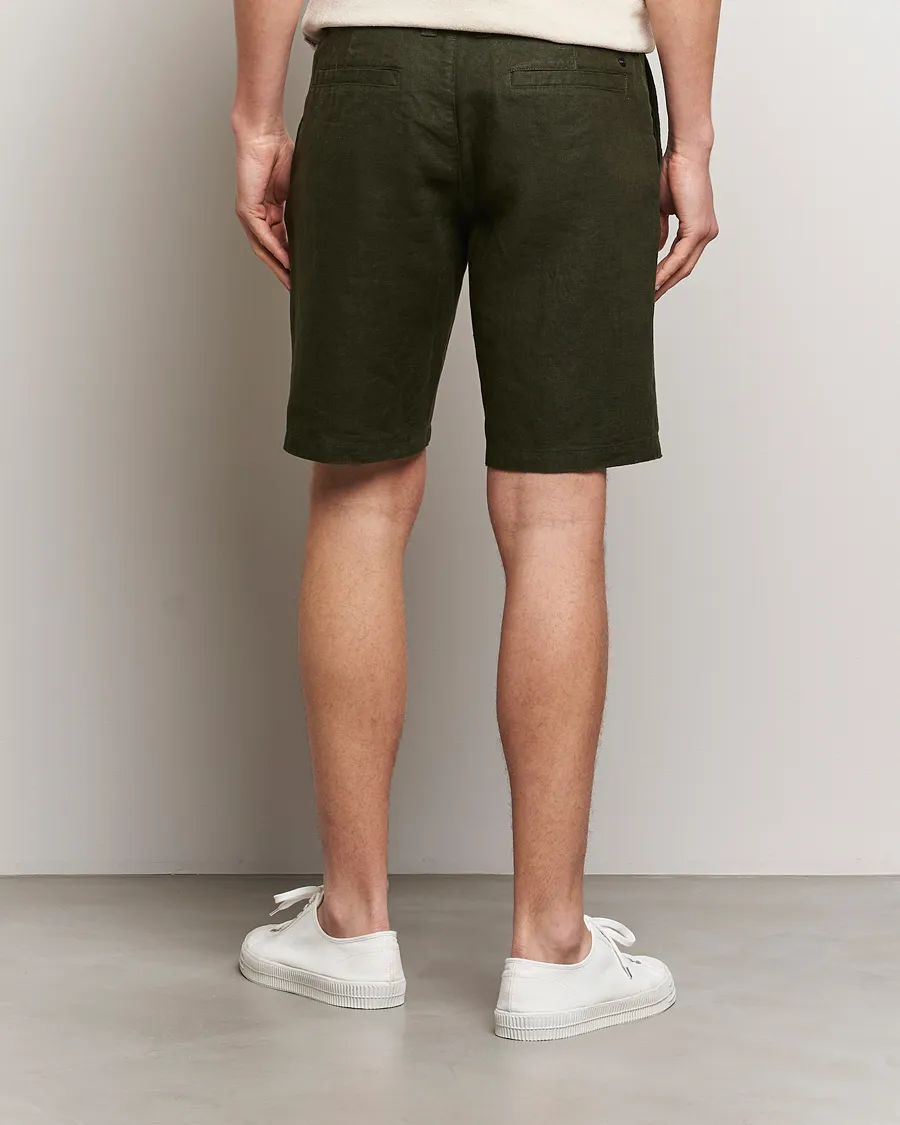 Crown Linen Shorts Rosin Green