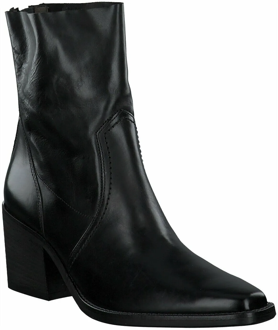 Damen-Stiefeletten aus Leder 105001903991 (Schwarz)