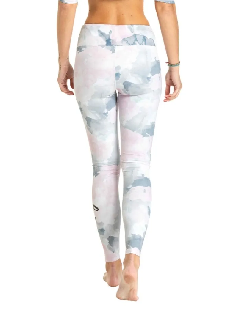 Damen-Thermo-Leggings Meatfly Jenna weiß/rosa/grau