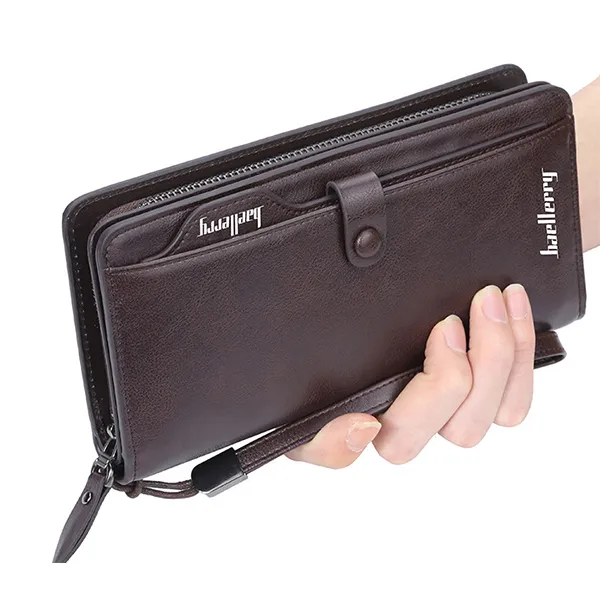 Dreifach faltbare Vintage-Geldbörse für Herren mit Handytasche und mehreren Fächern – Herrengeldbörse