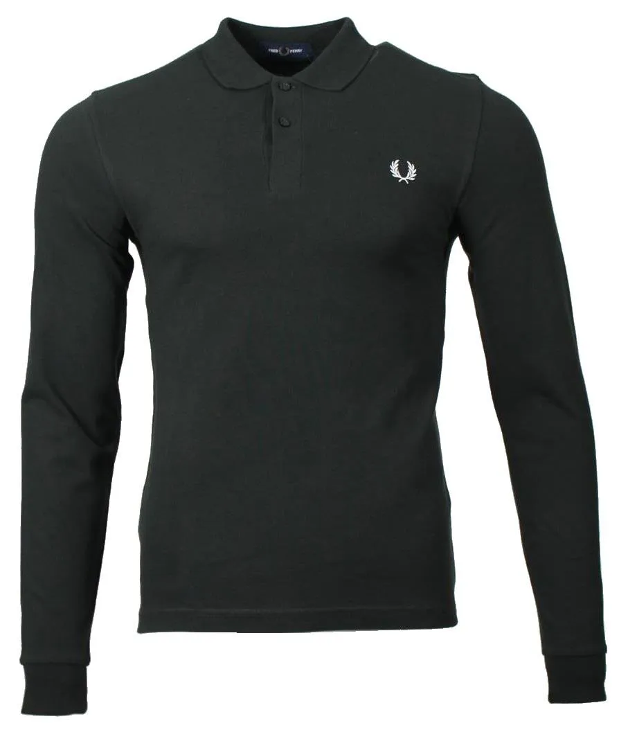 Fred Perry Langarm Polo - M6006 - Night Green