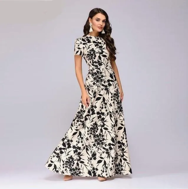 Geblümtes Maxikleid in 3 Farbvarianten