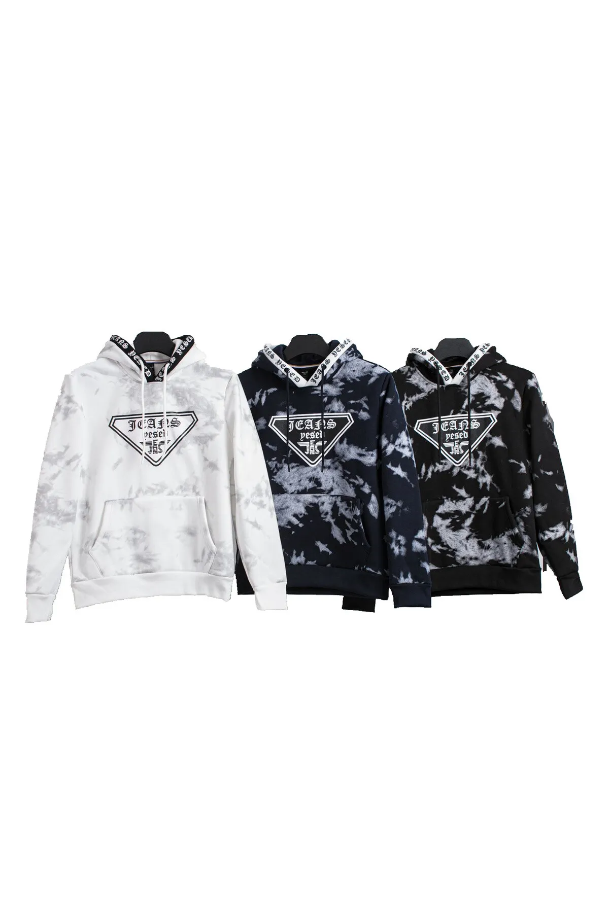 Gemustertes Herren-Sweatshirt mit Kapuze