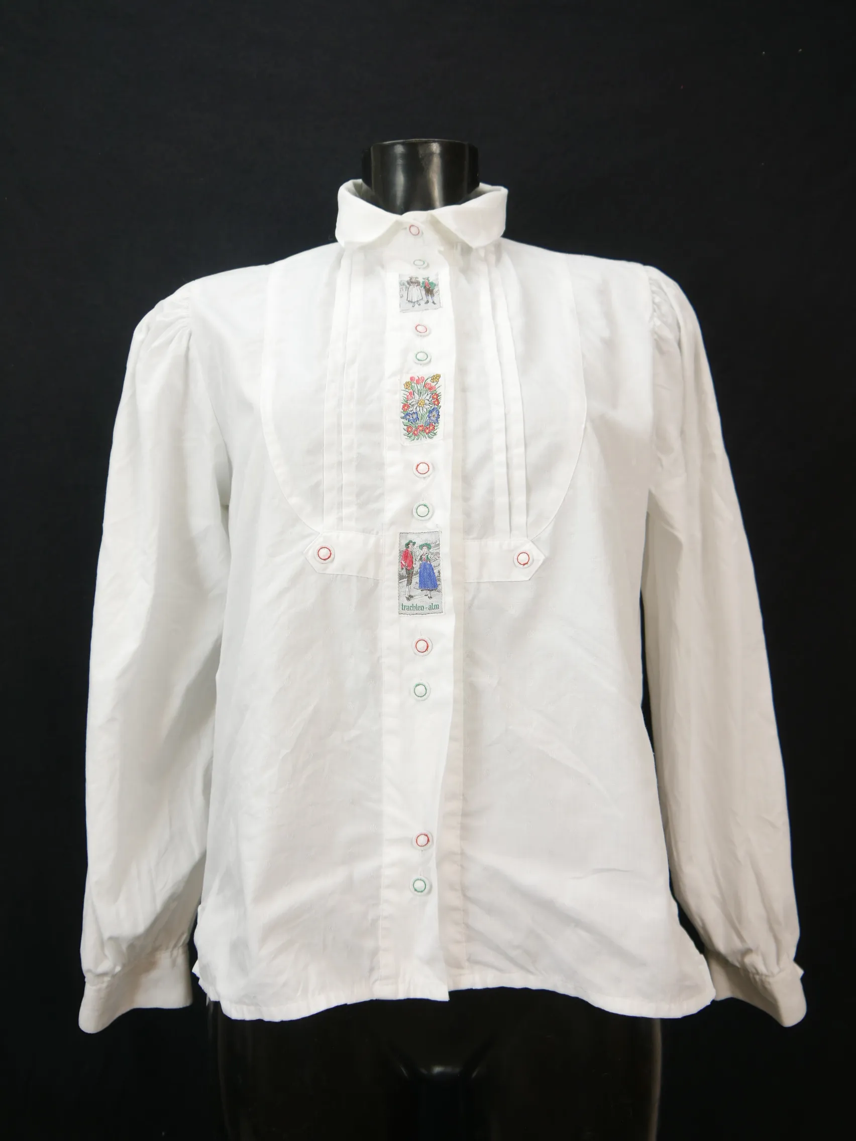 Gr.38 Trachtenbluse weiß Bluse Trachten-Alm Baumwolle mit Bilder TB7159