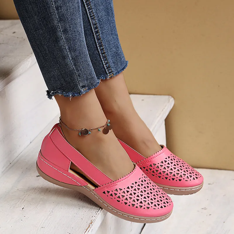 Heidi-Mode | Atmungsaktive Retro Flache Sandalen