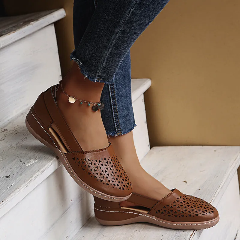 Heidi-Mode | Atmungsaktive Retro Flache Sandalen