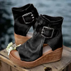 Heidi-Mode | Boho Sandalen Mit Keilabsatz für Frauen