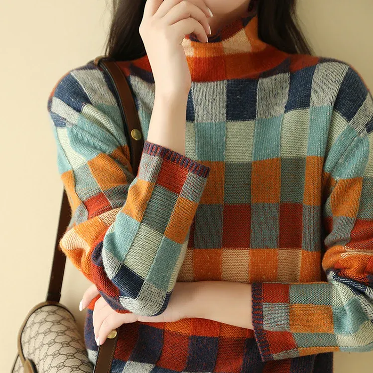 Heidi-Mode | Couture Patchwork Rollkragenpullover