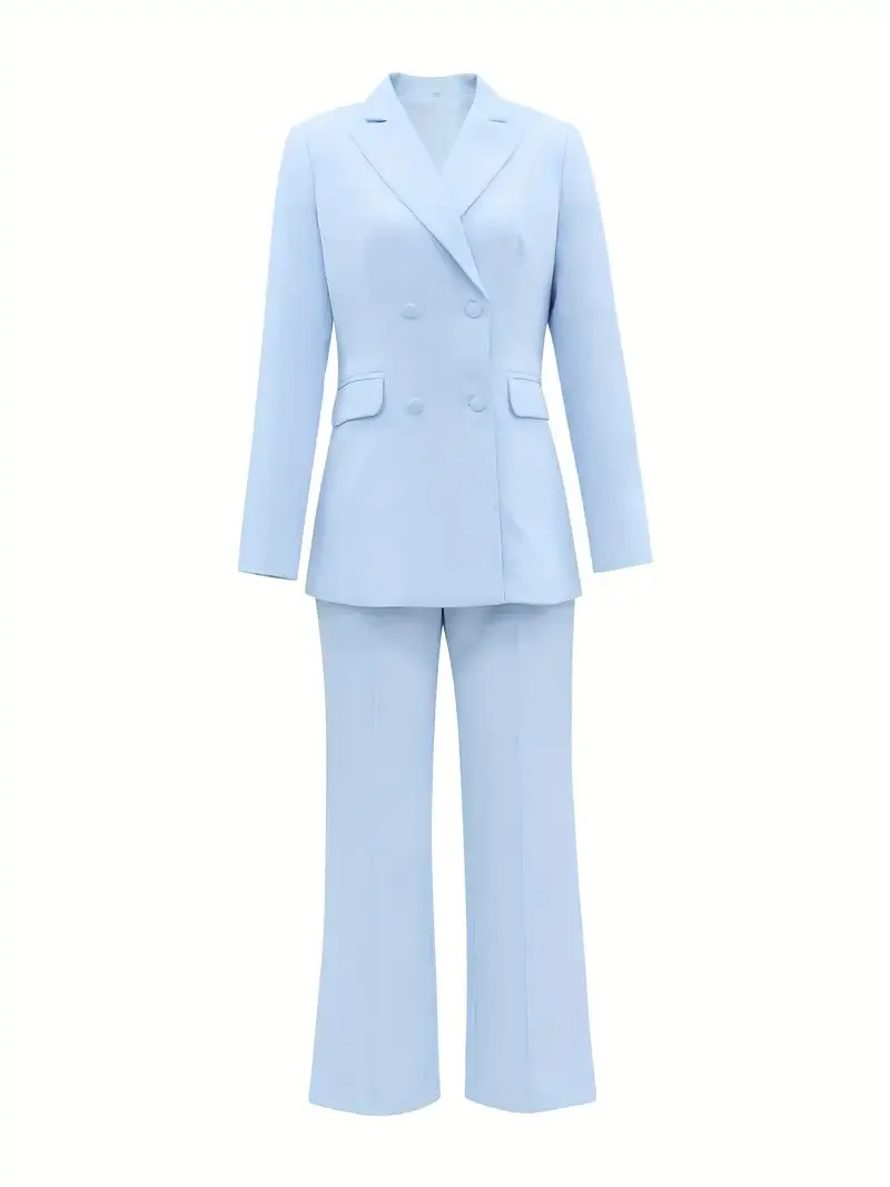 Heidi-Mode | Eleganz Reverskragen Blazer & Hochtaillierte Hose