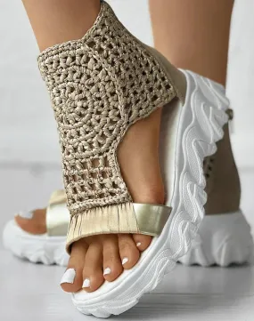 Heidi-Mode | Geflochtene orthopädische Sandalen