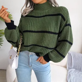 Heidi-Mode | Lässiger gerippter Rollkragenpullover