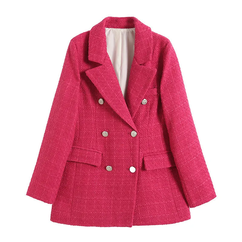 Heidi-Mode | Tweed-Blazer Zweireihiger Stil