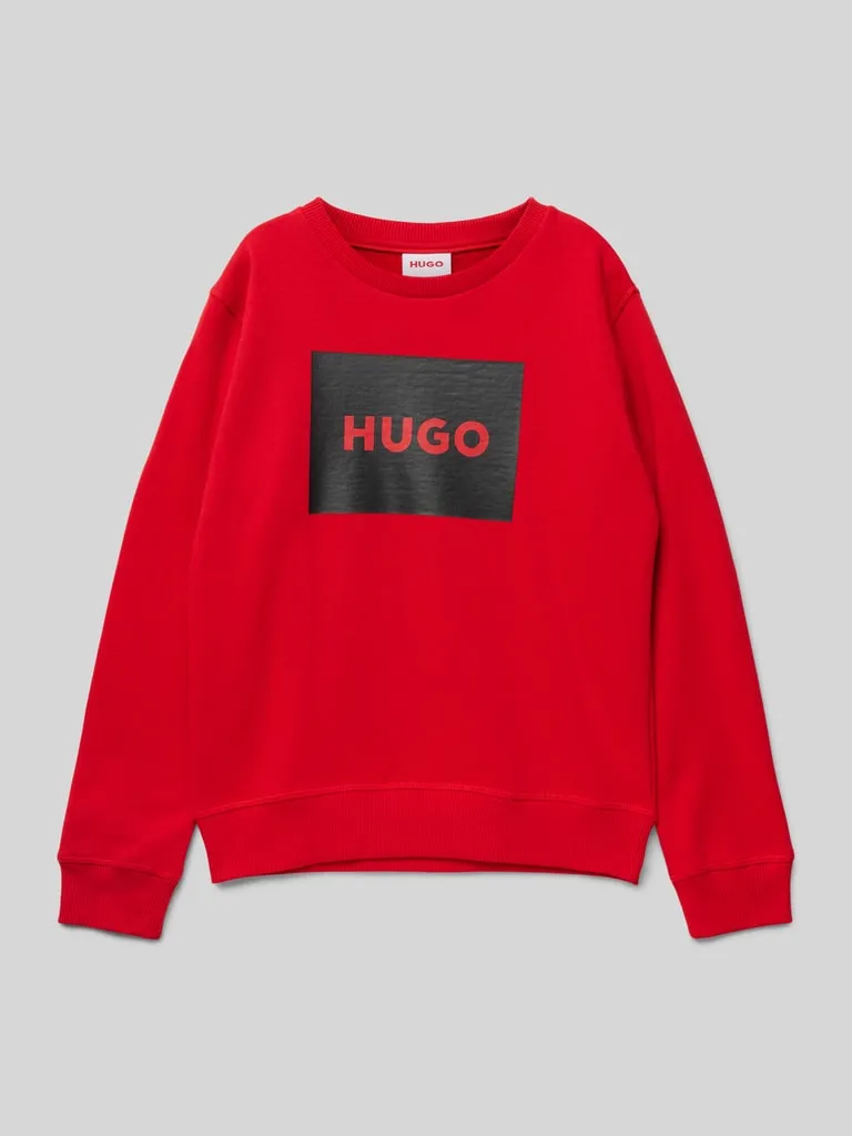 HUGO Sweatshirt mit Label-Print (rot) online kaufen
