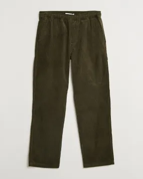 Jabari Corduroy Drawstring Trousers Forest Night