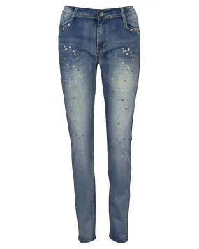 Jeans mit Schmucksteinen für Damen in  blau von mychristy