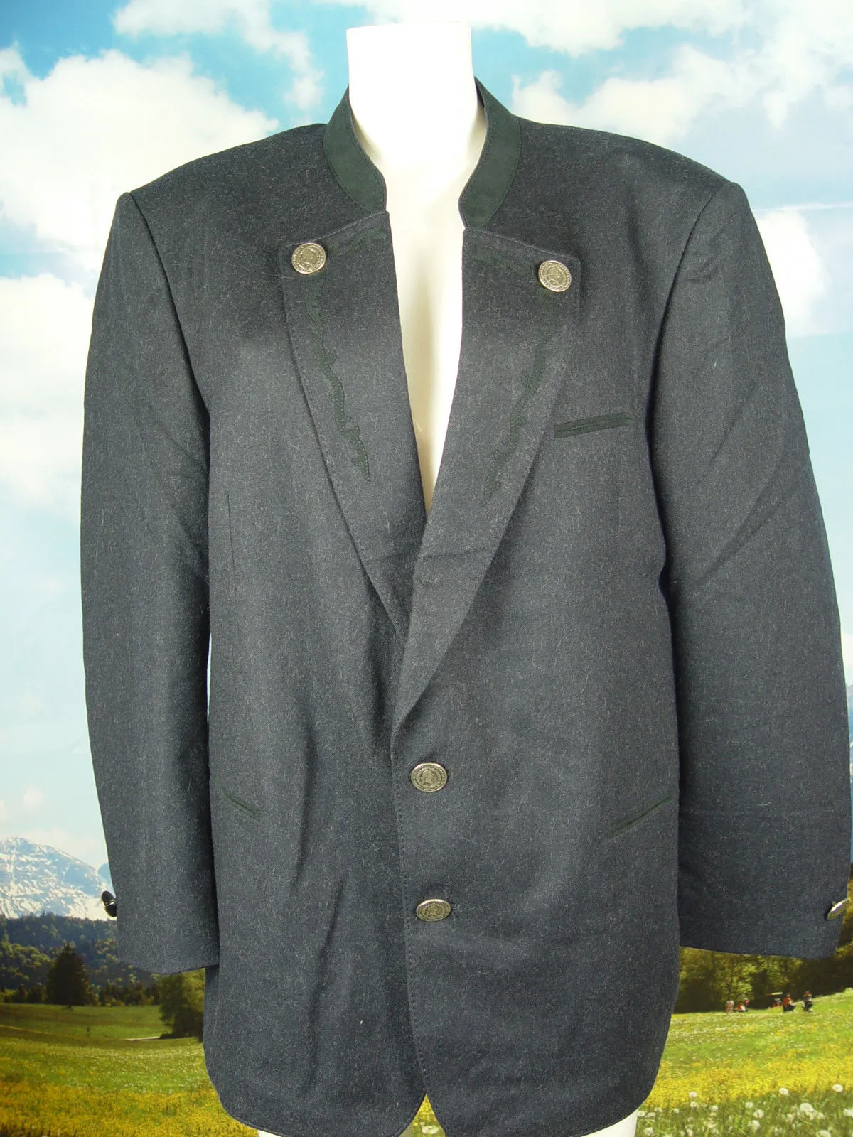 JULIUS LANG sehr dunkles Blau Top Zustand Loden-Janker Jacke Gr.27/54