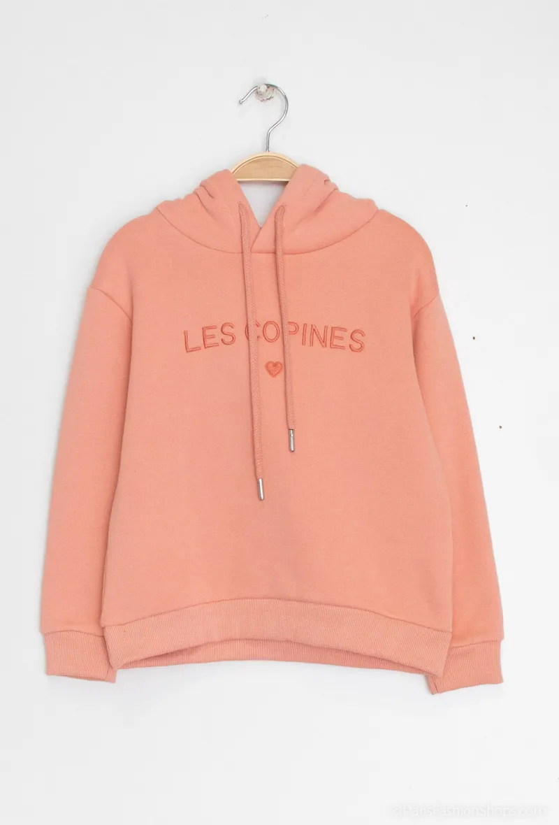 Kapuzenpullover mit „LES COPINES“-Stickerei