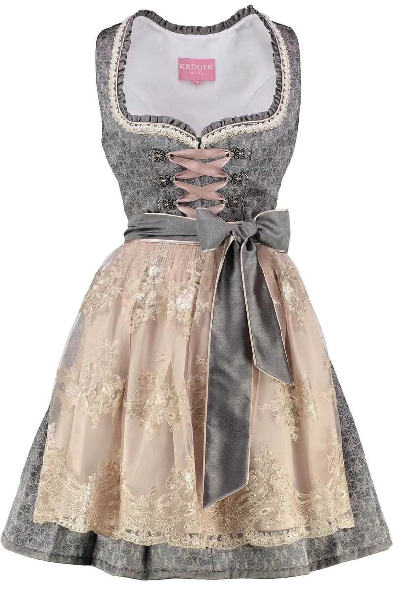 KRÜGER MADL Dirndl grau Paisleymuster Nelia