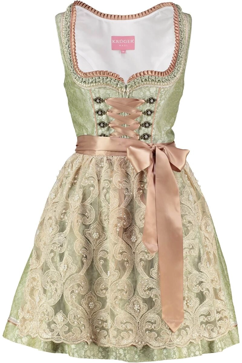 KRÜGER MADL Dirndl hellgrün Blumenmuster Edina