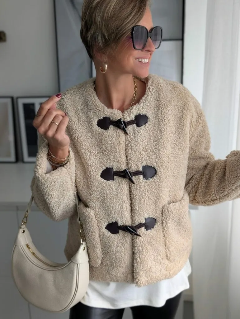 kuschelige TEDDY JACKE OBJECT- beige SALE