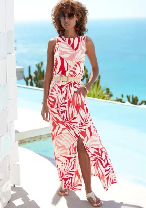 LASCANA Maxikleid in rot bedruckt