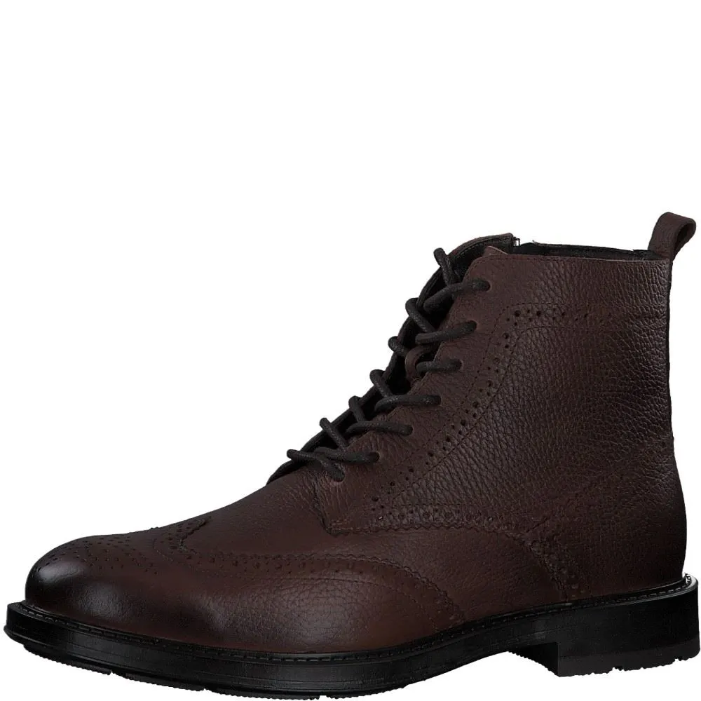 Marco Tozzi Herren Stiefelette Schnürscuh Leder Lochmuster braun S23 2-15101-41