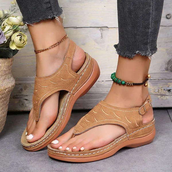 Modische Zehentrenner-Sandalen aus PU-Kunstleder