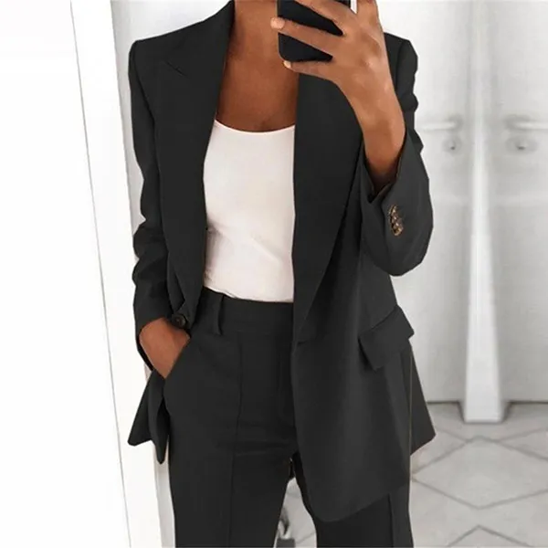Modisches Anzug-Set: Lapel-Blazer und Hose