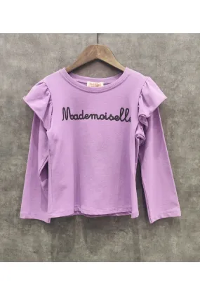 Mädchen-Sweatshirt mit Smiley-Aufnäher