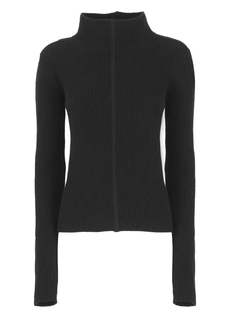  Rick Owens  Black Cashmere And Wool Sweater Black  Rollkragenpullover 