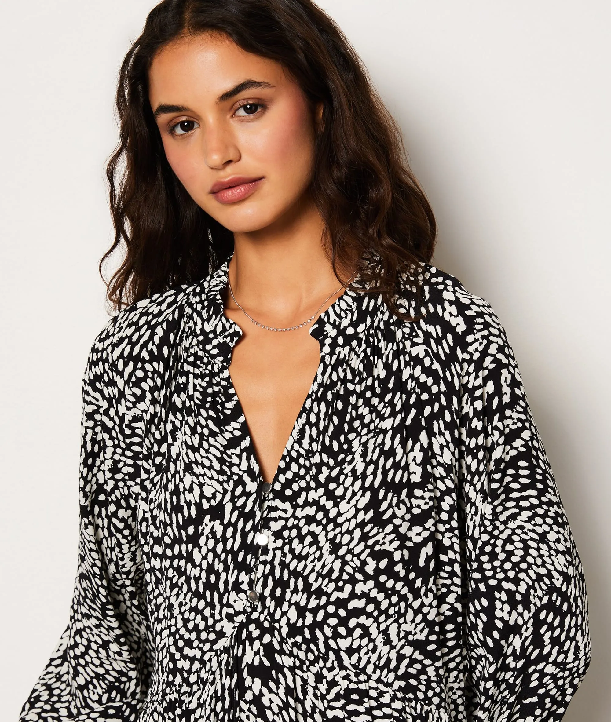 Robe courte fluide à motifs VISCOSE