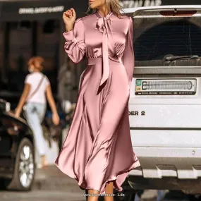 Satin Maxikleid elegante Mode für jeden Tag