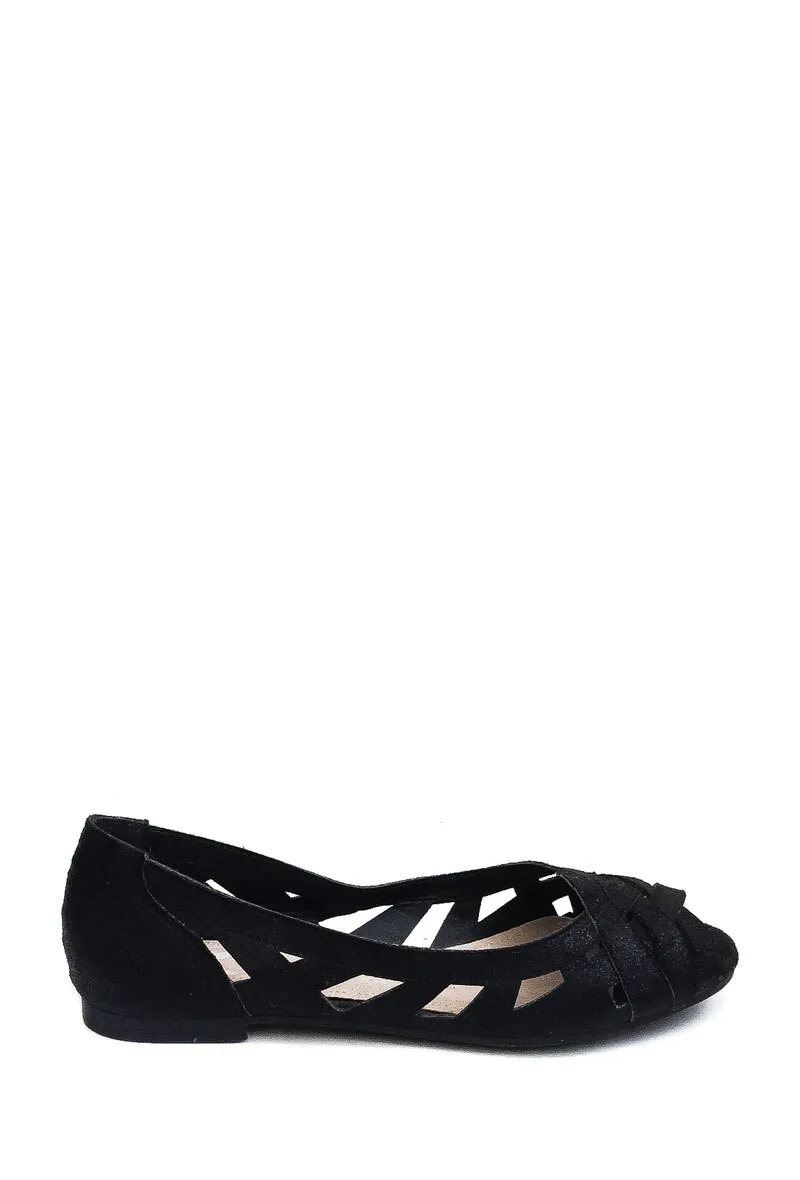 Schillernde offene Ballerinas