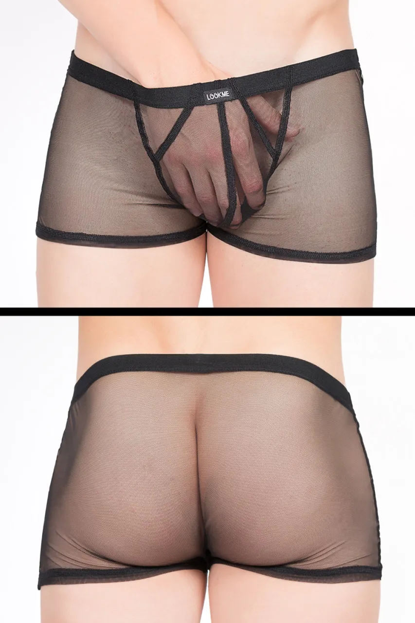 Schwarze Tüll-Boxershorts