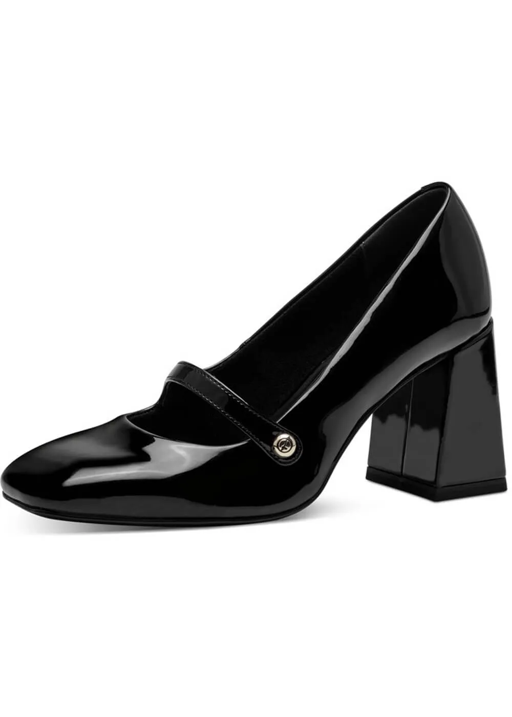 Tamaris Daisy Patent Leder 50's Sandalen Pumps Schwarz