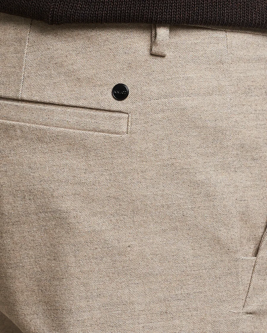 Theo Brushed Cotton Trousers Cement Melange