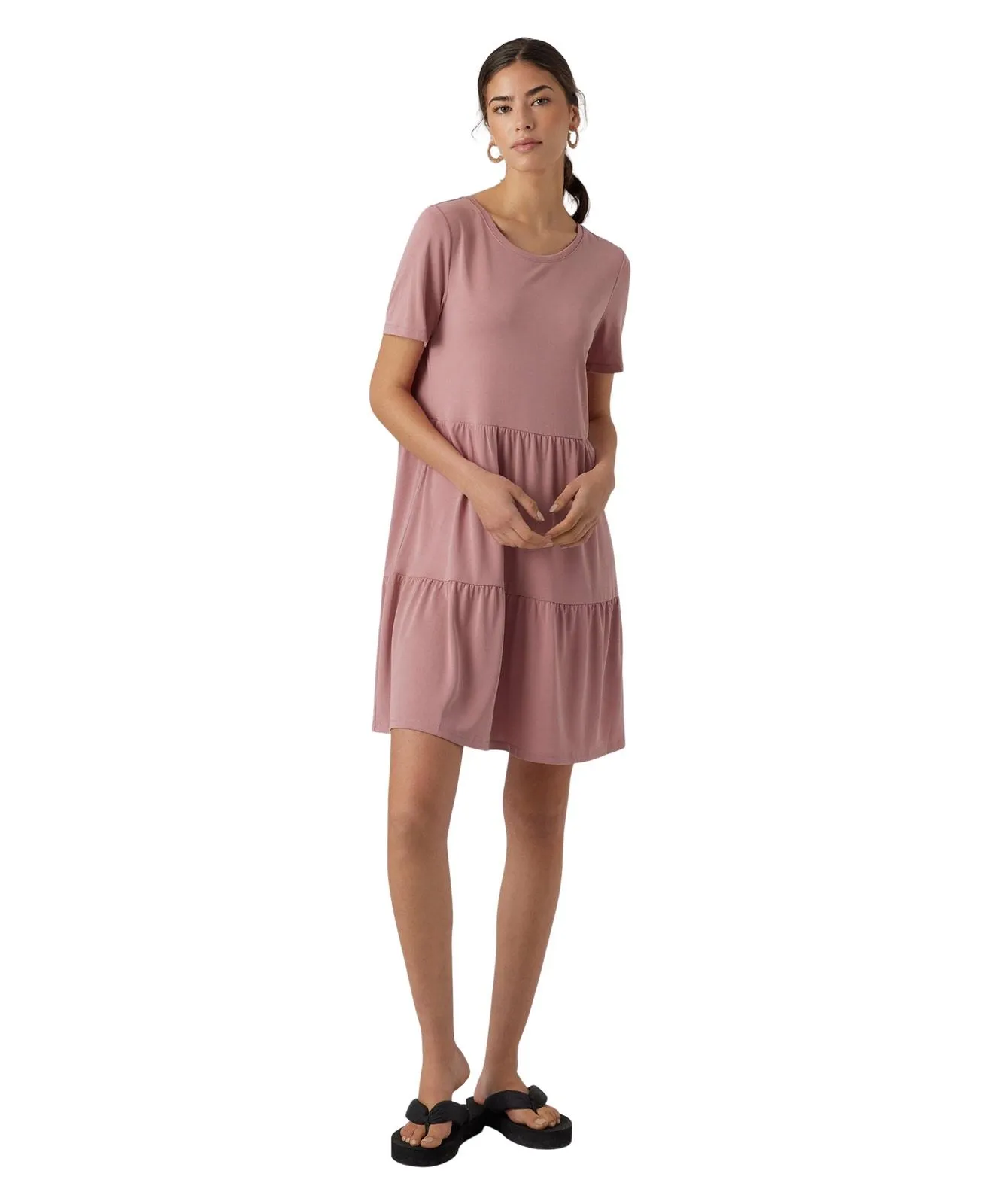 Vero Moda Minikleid Filli mit gestuftem Rockteil in Rosa