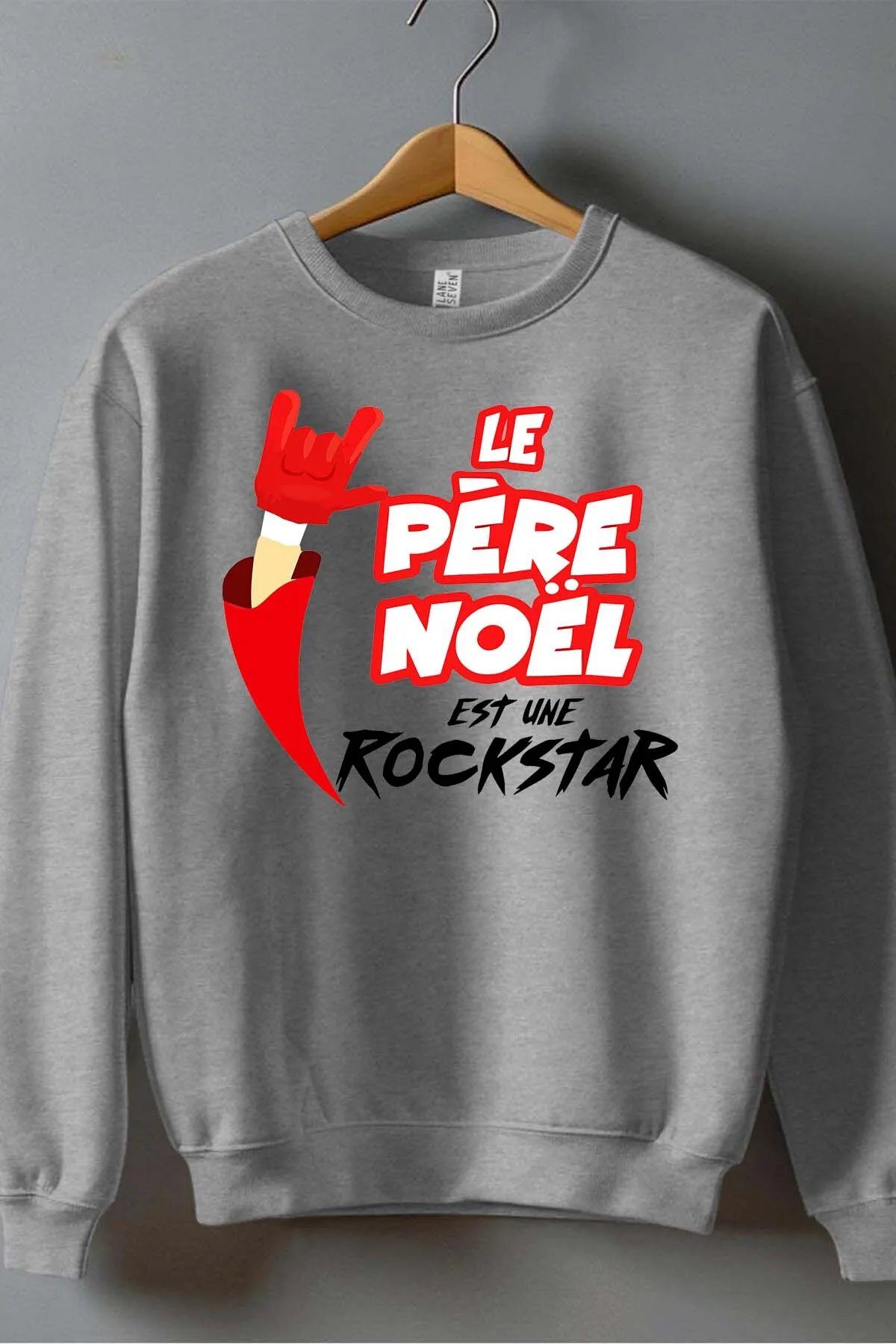 Weihnachtsmann-Rockstar – Rundhals-Sweatshirt für Jungen