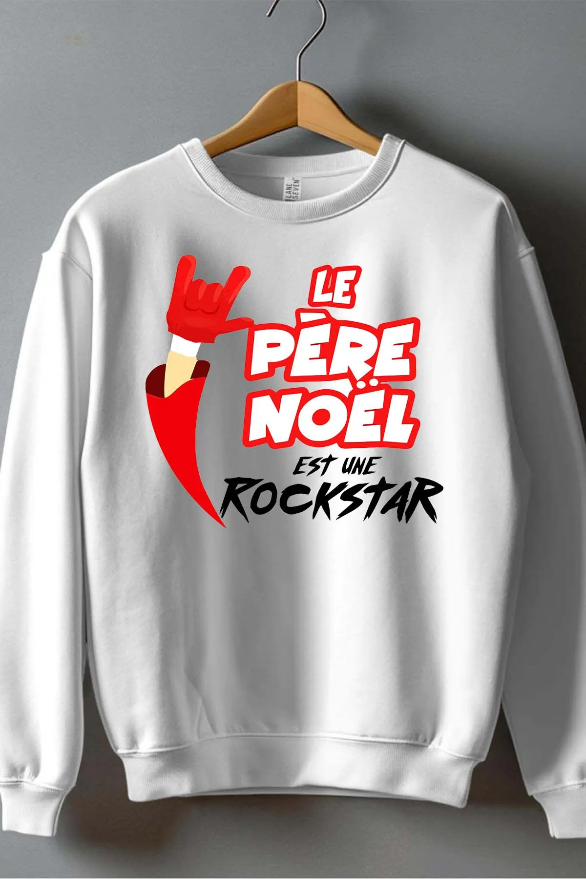 Weihnachtsmann-Rockstar – Rundhals-Sweatshirt für Jungen