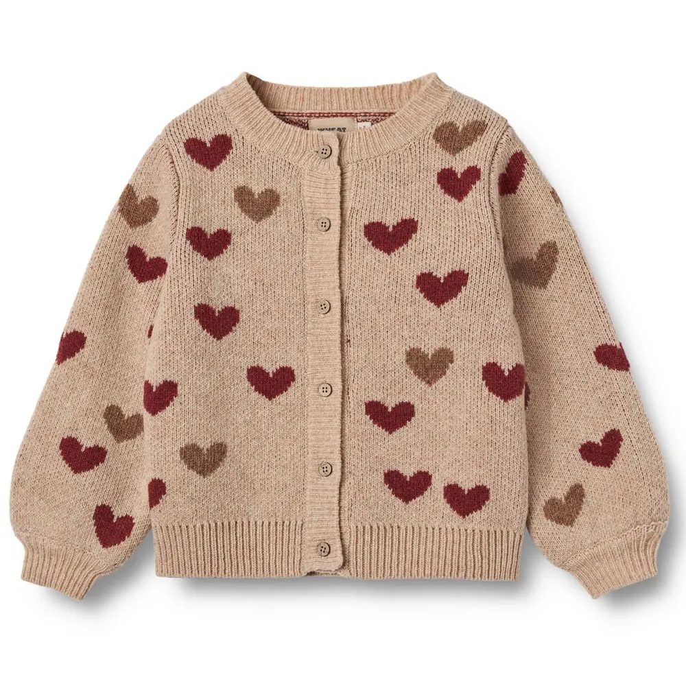 Wheat Cardigan Hearts